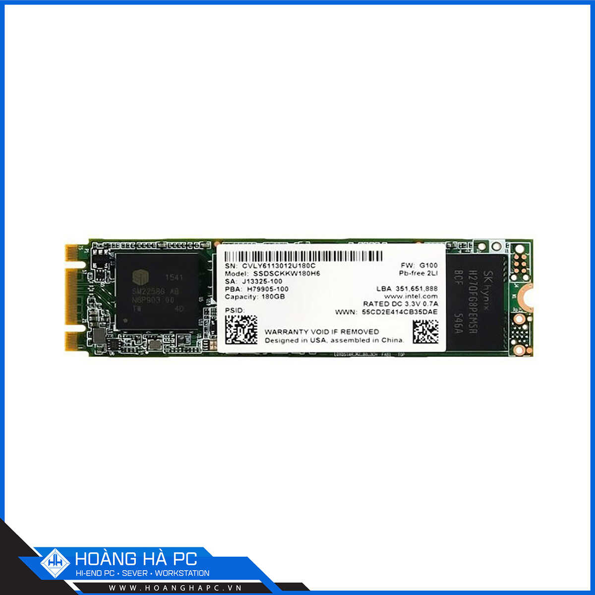 Ổ cứng SSD Intel Pro 540s 180GB M.2 2280 Sata III (Đọc 560MB/s - Ghi 400MB/s)