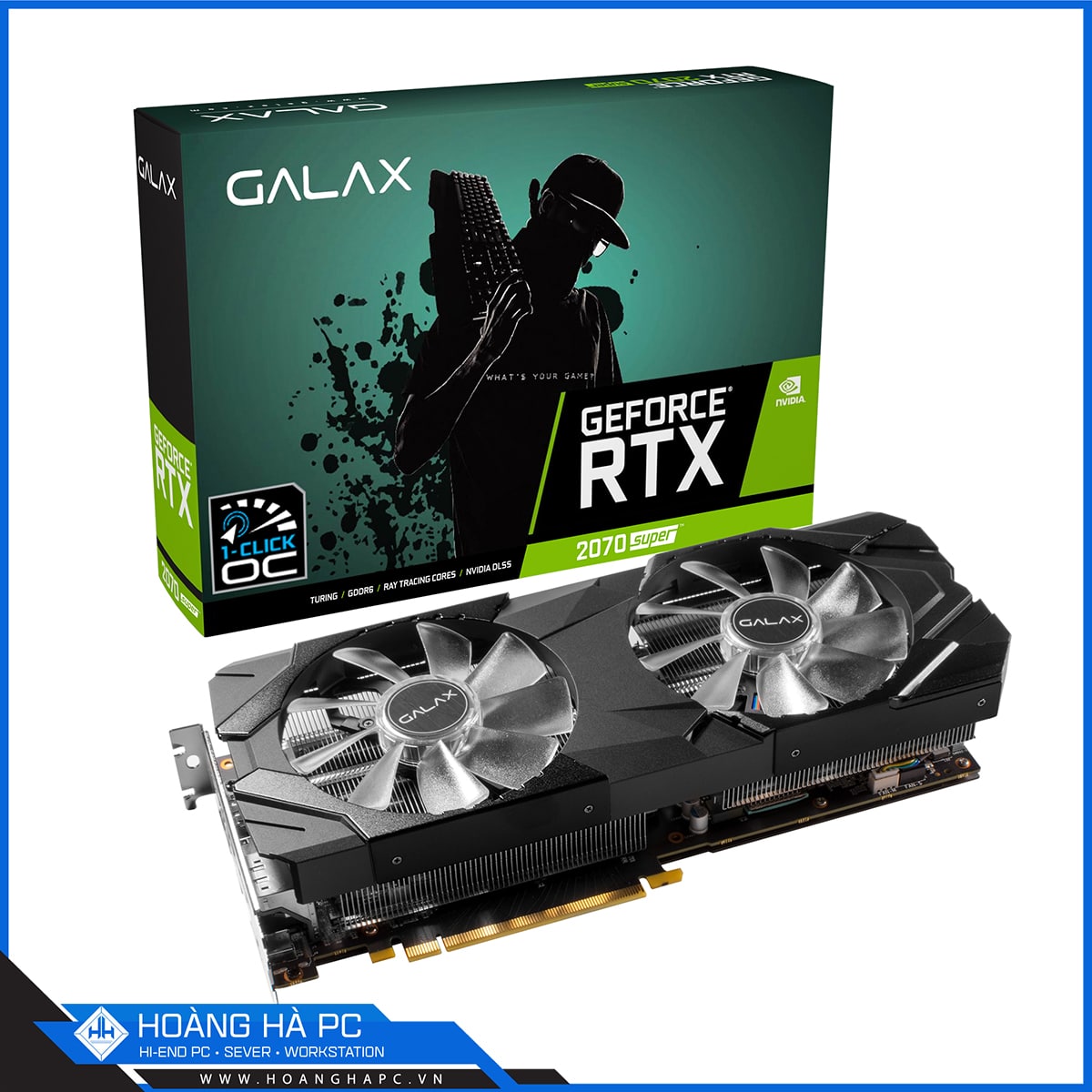 VGA GALAX GeForce RTX 2070 Super EX (1-Click OC) 8G Black (8GB GDDR6, 256-bit, HDMI +DP, 1x8-pin, 1x6-pin)