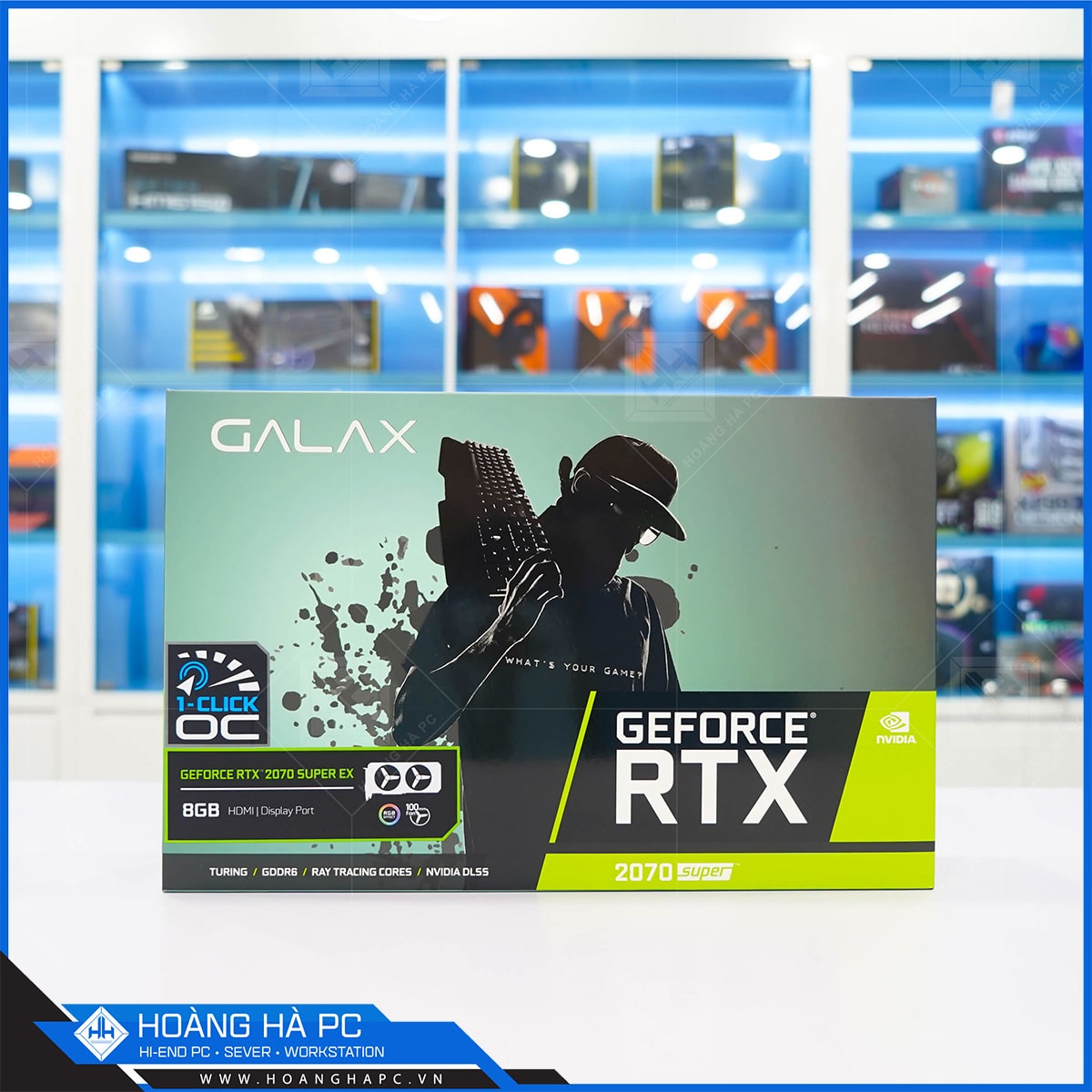 VGA GALAX GeForce RTX 2070 Super EX (1-Click OC) 8G Black (8GB GDDR6, 256-bit, HDMI +DP, 1x8-pin, 1x6-pin)