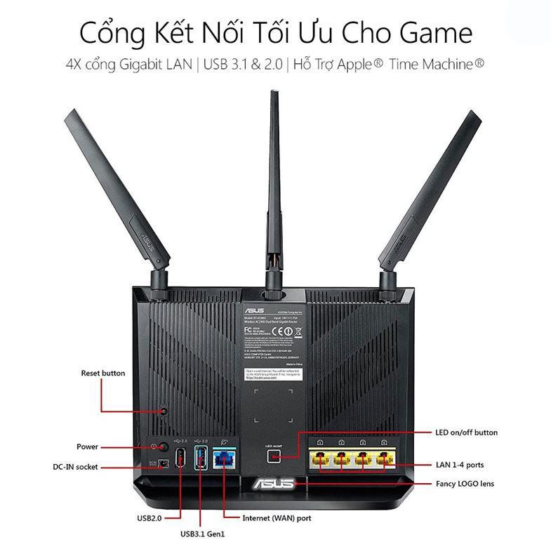 Router Wifi AIMESH ASUS RT-AC86U (Gaming Router)