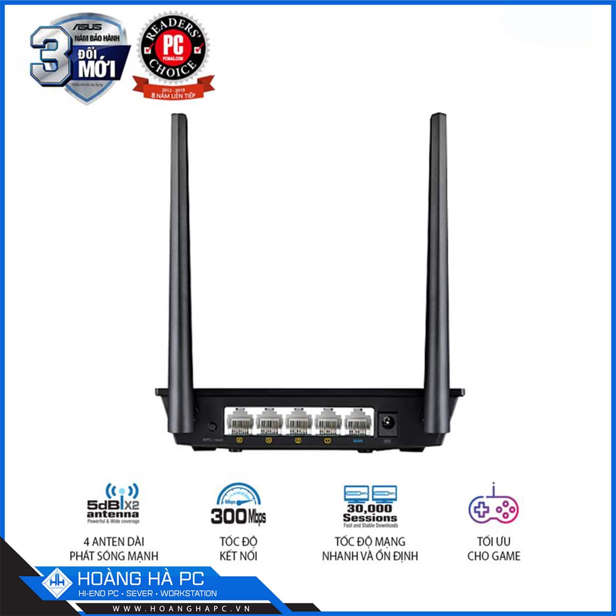 Bộ Phát Wifi ASUS RT-N12+ Chuẩn N300, Hỗ trợ tính năng lặp sóng