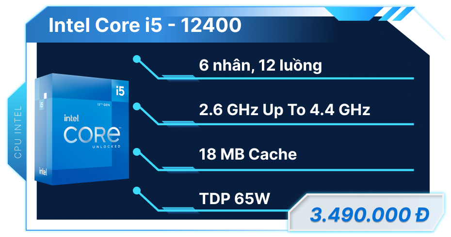 CPU intel core i5 12400