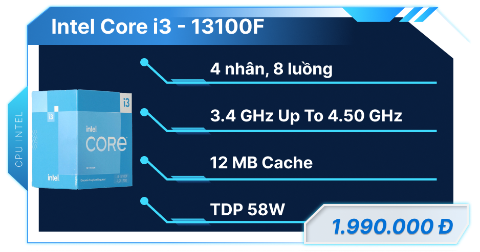 CPU intel core i3 13100f